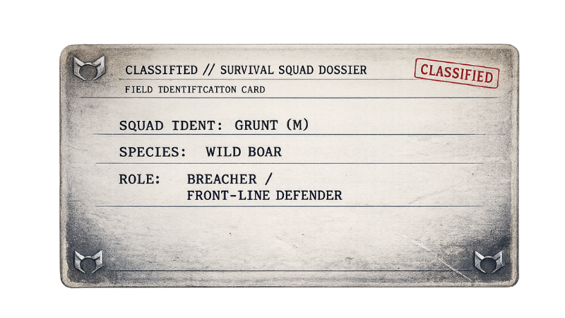 Survival Squad Ops Card — Grunt